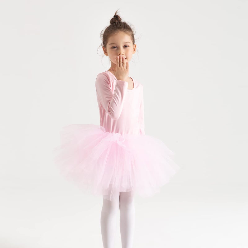 Tutu.kk Toddler Girls' Camisole Tutu Dance Leotard with Fluffy 4-Layers Skirt Dress for Dance, Gymnastics and Ballet Pink 2 Years - Image 3